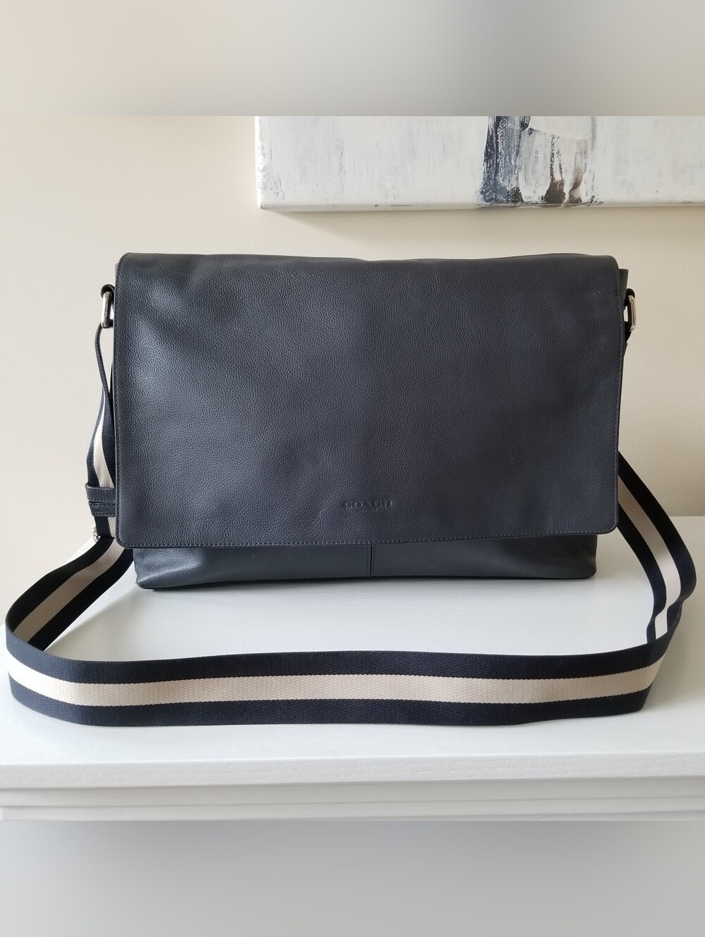 Coach Charles Messenger Bag Crossbody Navy - Picture 1 of 16